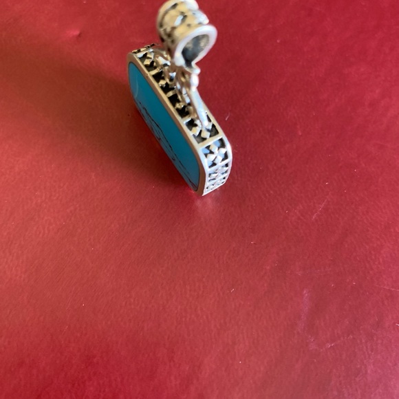 Double-sided Lapis and Turquoise Pendant set in Sterling Silver - Picture 7 of 12